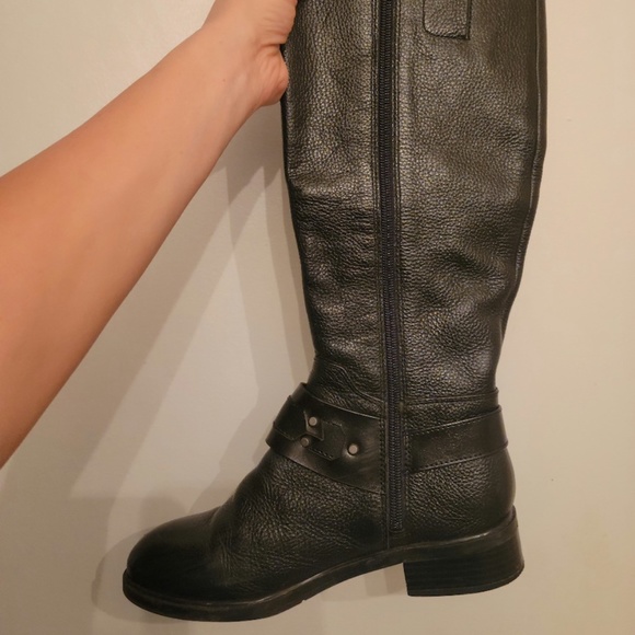 Pebbled Leather "Jamisono" Moto-style Riding Boots by Nine West - Picture 7 of 10